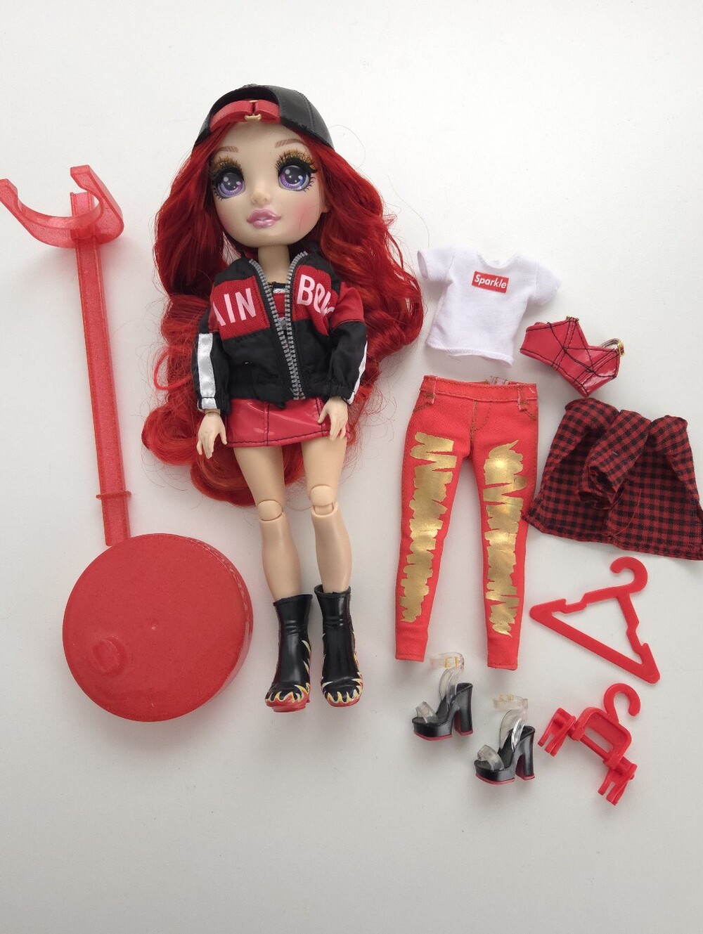Rainbow High Ruby Anderson Red Fashion Doll with Extra Outfit and Stand